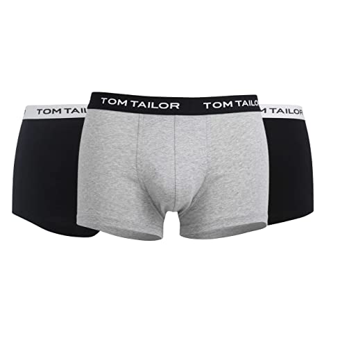 TOM TAILOR Boxershorts 3er Pack Herren Unterhosen (M, schwarz-dunkel-Melange) von TOM TAILOR