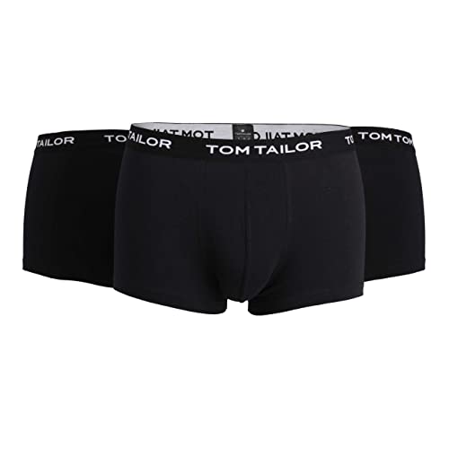 TOM TAILOR Boxershorts 3er Pack Herren Unterhosen (XXL, schwarz-dunkel-Uni) von TOM TAILOR