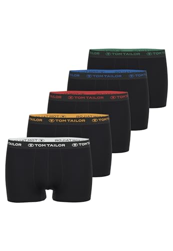 TOM TAILOR Boxershorts Herren 5er Pack Unterhosen – Herrenunterwäsche Gr. S - 3XL (Schwarz-Multicolor) 5 von TOM TAILOR