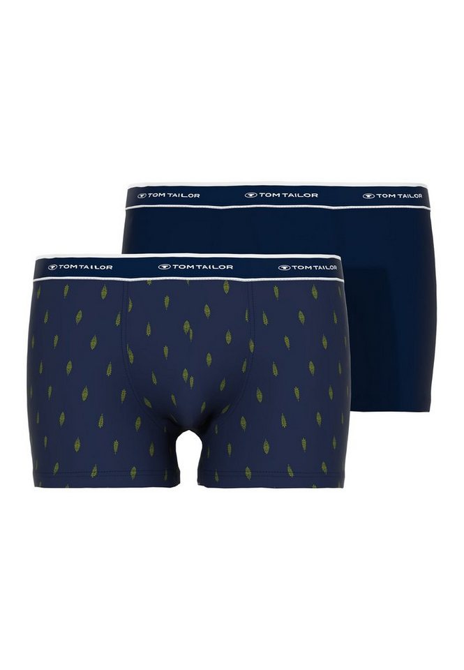 TOM TAILOR Boxershorts TOM TAILOR Herren Hip Pants blau uni 2er Pack (2-St) von TOM TAILOR