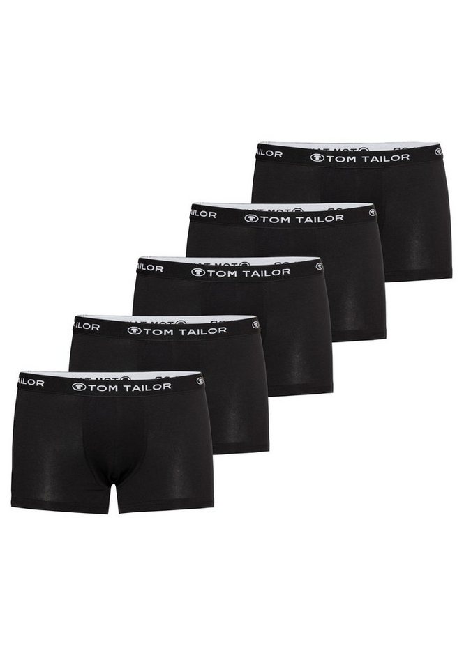 TOM TAILOR Boxershorts TOM TAILOR Herren Hip Pants schwarz uni 5er Pack (5-St) von TOM TAILOR