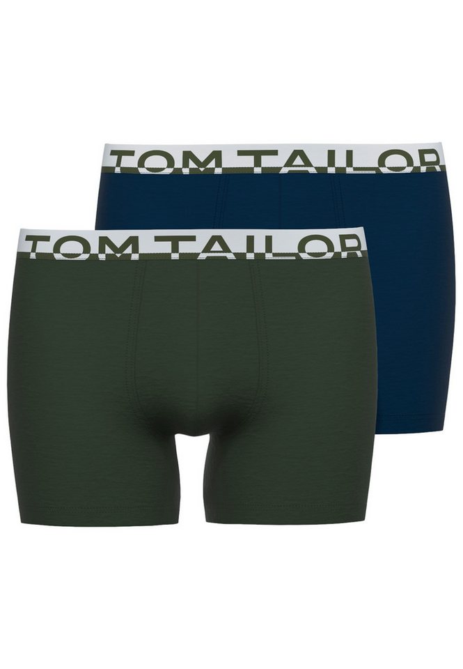 TOM TAILOR Boxershorts TOM TAILOR Herren Long-Pants grün uni 2er Pack (2-St) von TOM TAILOR