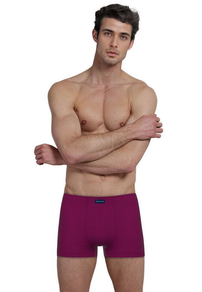 TOM TAILOR Boxershorts TOM TAILOR Herren Pants rot uni 2er Pack (2-St) von TOM TAILOR