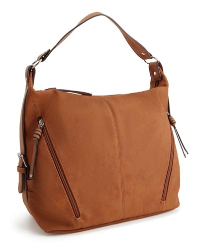 TOM TAILOR Caia Damen Hobo Bag Schultertasche Mittelgroß Cognac Braun von TOM TAILOR