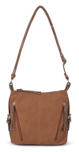 TOM TAILOR Caia Damen Umhängetasche Crossbody Bag Mittelgroß Cognac Braun von TOM TAILOR