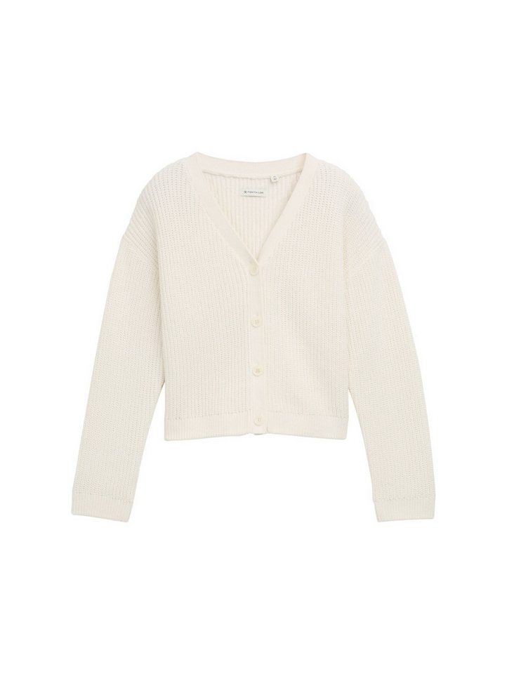 TOM TAILOR Cardigan Cropped Cardigan mit V-Ausschnitt Cropped Cardigan mit V-Ausschnitt TOM TAILOR Cardigan Cropped Cardigan mit V-Ausschnitt Cropped Cardigan mit V-Ausschnitt von TOM TAILOR