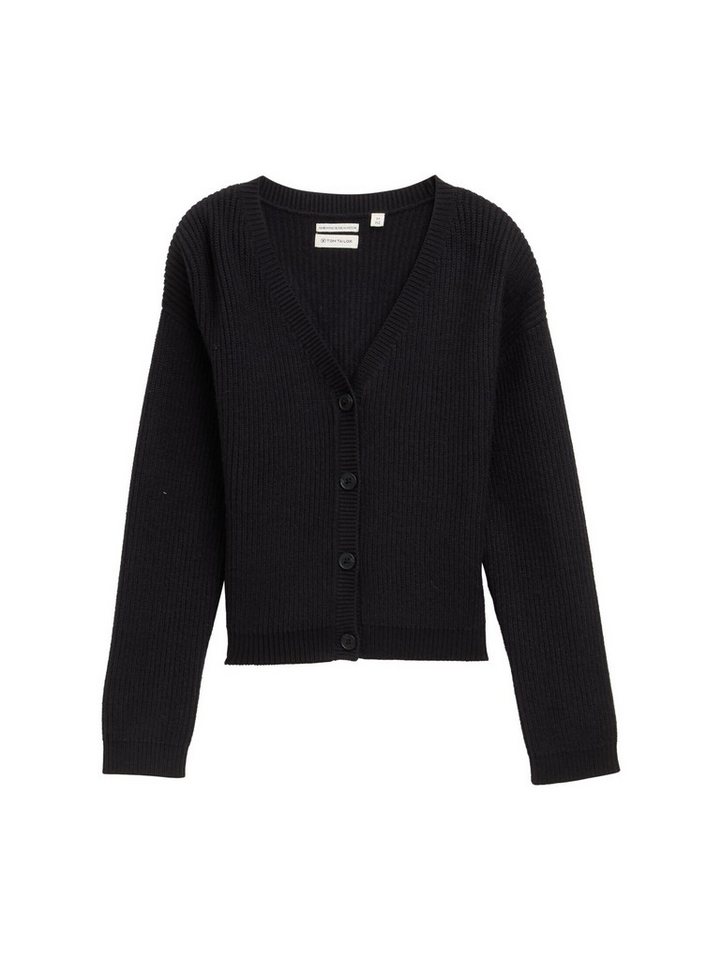 TOM TAILOR Cardigan Cropped Cardigan mit V-Ausschnitt Cropped Cardigan mit V-Ausschnitt von TOM TAILOR