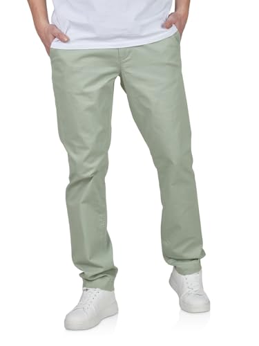 TOM TAILOR Chino Hose Herren Regular Fit Stretch Stoffhose Einfarbig, Länge:30L, Größe:Light Ice Blue (28129), Weite:32W von TOM TAILOR