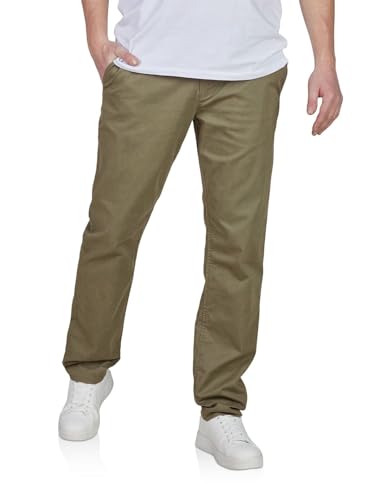 TOM TAILOR Chino Hose Herren Regular Fit Stretch Stoffhose Einfarbig, Länge:34L, Größe:Faded Leaf Green (34880), Weite:31W von TOM TAILOR
