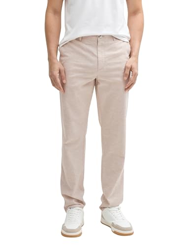 TOM TAILOR Chino Hose mit Leinenanteil, Sapphire Blue Chambray, 36/34 von TOM TAILOR