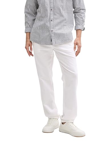 TOM TAILOR Chino Hose mit Leinenanteil, Smokey Olive Green, 34/36 von TOM TAILOR