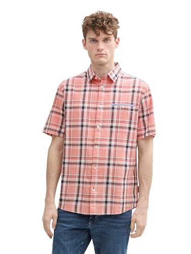 TOM TAILOR Comfort Fit Hemd mit Palmen-Print, White Multi Leaf Design, XL von TOM TAILOR