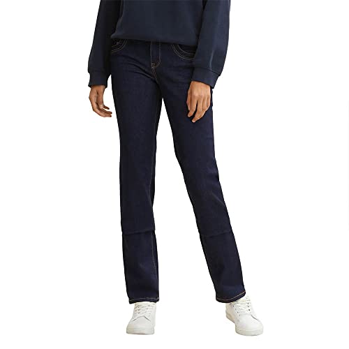 TOM TAILOR Damen 1008146 Alexa Straight Jeans, 10138 - Rinsed Blue Denim, 31W / 32L EU von TOM TAILOR