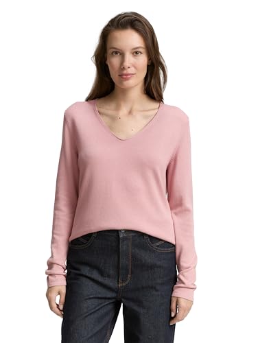 TOM TAILOR Damen 1012976 Pullover, 11055-Morning Pink, XL von TOM TAILOR
