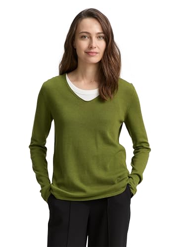 TOM TAILOR Damen 1012976 Pullover, 38802-Deep Ivy Green, XS von TOM TAILOR