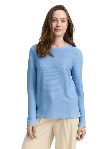 TOM TAILOR Damen 1016350 Pullover, 34587-Light Fjord Blue, M von TOM TAILOR