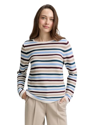 TOM TAILOR Damen 1016350 Pullover, 38576-Teal Colored Ottoman Knit, S von TOM TAILOR