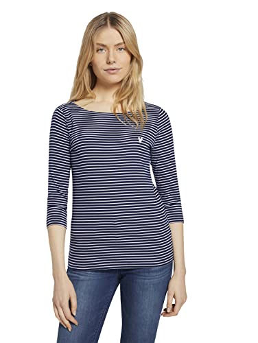 TOM TAILOR Damen Longsleeve mit Herz-Stickerei auf der Brust von TOM TAILOR