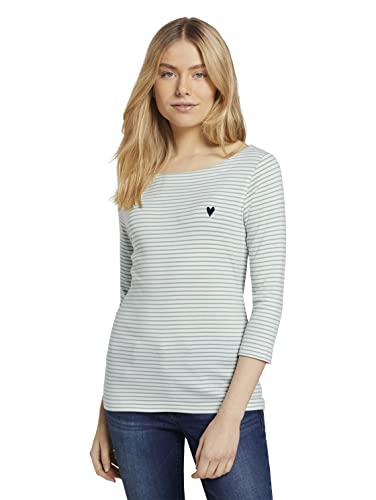 TOM TAILOR Damen Longsleeve mit Herz-Stickerei auf der Brust von TOM TAILOR