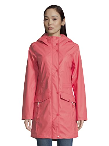 TOM TAILOR Damen 1024461 Basic Regenjacke, 12230-Smooth Papaya Red, L von TOM TAILOR