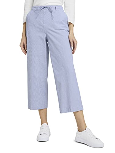 TOM TAILOR Damen Gestreifte Stoffhose aus Bio-Baumwolle und weitem Bein 1025459, 12320 - Thin Stripe Pants, 42 TOM TAILOR Damen Gestreifte Stoffhose aus Bio-Baumwolle und weitem Bein 1025459, 12320 - Thin Stripe Pants, 42 von TOM TAILOR