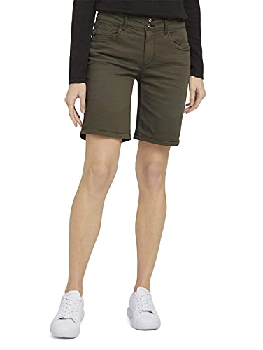 TOM TAILOR Damen Alexa Slim Bermuda Shorts 1025575, 10669 - Grape Leaf Green, 31 von TOM TAILOR