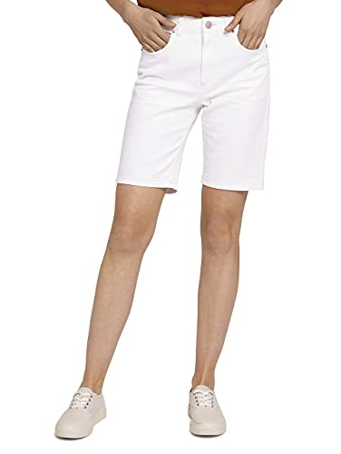 TOM TAILOR Damen 1025976 Denim Bermuda Shorts, 10315-Whisper White, 26 von TOM TAILOR