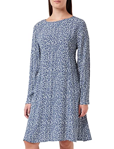 TOM TAILOR Damen Midi Kleid, Blau (27617 - Blue Offwhite Minimal), 36 von TOM TAILOR