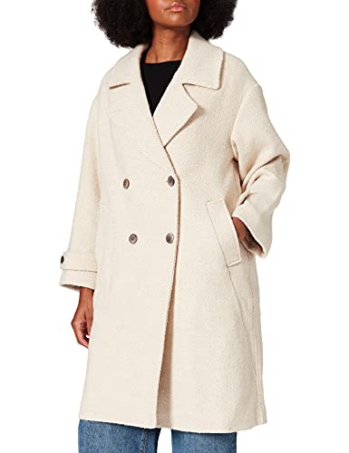 TOM TAILOR Damen 1026982 Winter Wool Coat, 27581-Beige Herringbone Structure, L von TOM TAILOR