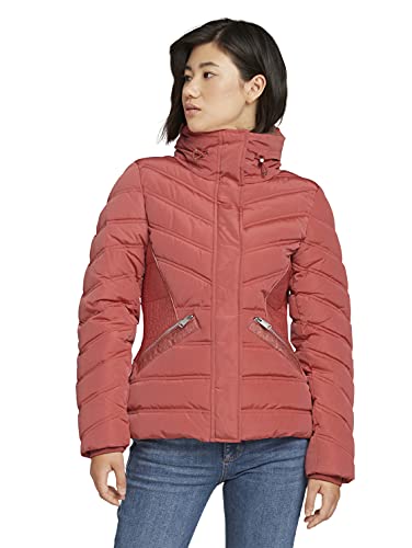 TOM TAILOR Damen Stehkragen Pufferjacke mit recyceltem Polyester 1026989, 11183 - Cozy Pink, L von TOM TAILOR