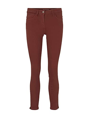 TOM TAILOR Damen Alexa Skinny Jeans mit Reißverschlüssen 1027069, 27470 - Dark Maroon Red, 34W / 28L von TOM TAILOR