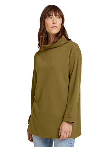 TOM TAILOR Damen 1028815 Cozy Sweatshirt, 11218-Khaki Olive, XS von TOM TAILOR