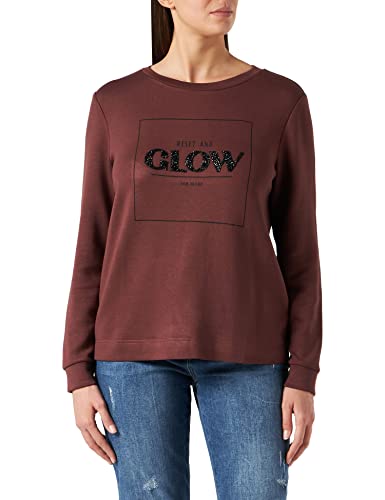 TOM TAILOR Damen 1028836 Print Sweatshirt, 10322-Earth Brown, L von TOM TAILOR