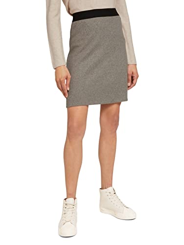 TOM TAILOR Damen 1028854 Rock, 27834-Oyster Grey Melange, 46 von TOM TAILOR