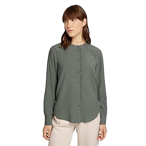 TOM TAILOR Damen 1028873 Feminine Bluse, 15594-Dusty Mid Olive, 40 TOM TAILOR Damen 1028873 Feminine Bluse, 15594-Dusty Mid Olive, 40 von TOM TAILOR