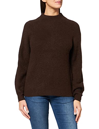 TOM TAILOR Damen 1028972 Stehkragen Pullover, 28343-Java Dark Brown Melange, S von TOM TAILOR