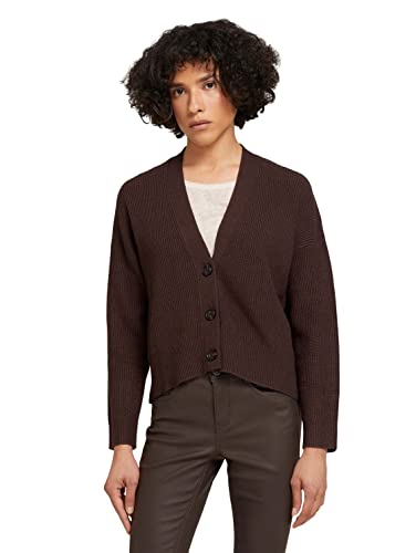 TOM TAILOR Damen 1029000 Cardigan Strickjacke, 13234-Java Dark Brown, M von TOM TAILOR