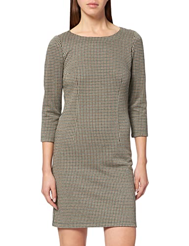 TOM TAILOR Damen 1029250 Print Kleid, 28373-Beige Green Small Check, 40 von TOM TAILOR