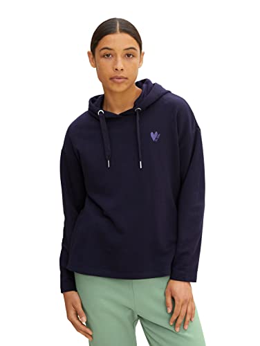 TOM TAILOR Damen Hoodie Sweatshirt mit Herz-Stickerei von TOM TAILOR