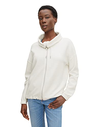 TOM TAILOR Damen Sweatjacke mit Kordeldetail 1030510, 10315 - Whisper White, S von TOM TAILOR