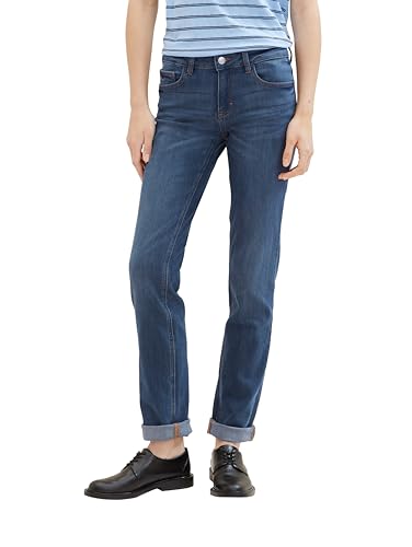 TOM TAILOR Damen 1030589 Alexa Straight Jeans, 10281 - Mid Stone Wash Denim, 28W / 32L von TOM TAILOR