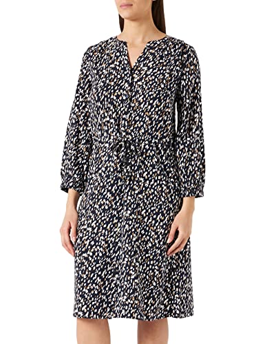 TOM TAILOR Damen Blusenkleid mit Print 1030891, 29142 - Navy Dotted Design, 40 von TOM TAILOR