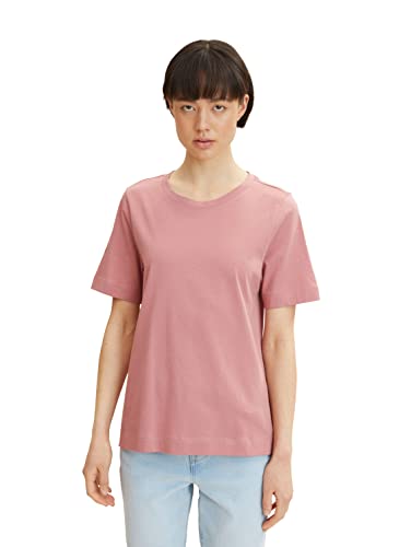 TOM TAILOR Damen 1032407 Basic T-Shirt, 25901 - Cozy Rose, L von TOM TAILOR