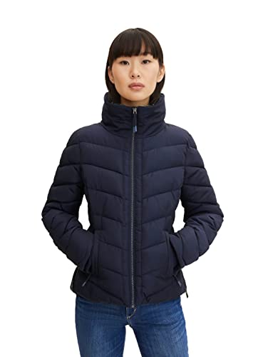 TOM TAILOR Damen Steppjacke mit Stehkragen 1032477, 30025 - Navy Midnight Blue, XL von TOM TAILOR