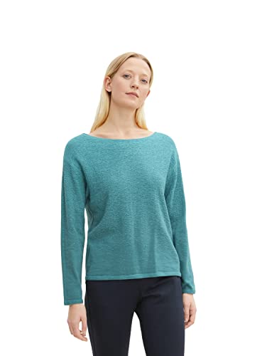 TOM TAILOR Damen 1034066 Basic Strickpullover mit Farbverlauf, 30815 - Teal Blue Degrade Design, 3XL von TOM TAILOR