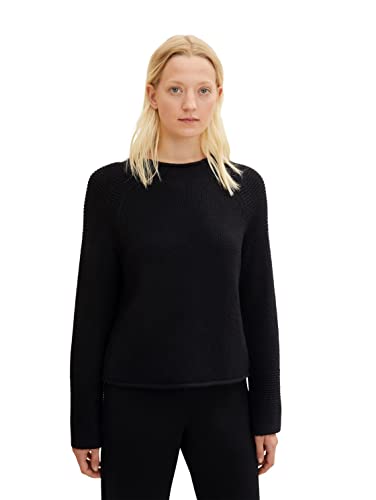 TOM TAILOR Damen 1034082 Strickpullover, 14482 - Deep Black, XXS von TOM TAILOR