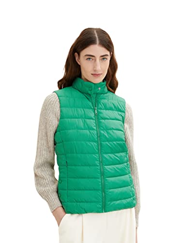 TOM TAILOR Damen 1034120 Lightweight Steppweste , 31032 - Vivid Leaf Green, XS von TOM TAILOR