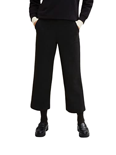 TOM TAILOR Damen 1034159 Loose Fit Stoffhose, 14482 - Deep Black, 46W / 28L von TOM TAILOR