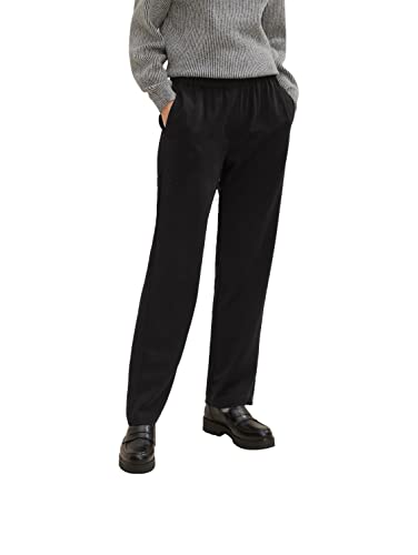 TOM TAILOR Damen 1034231 Loose Fit Stoffhose, 14482 - Deep Black, 32W / 30L TOM TAILOR Damen 1034231 Loose Fit Stoffhose, 14482 - Deep Black, 32W / 30L von TOM TAILOR
