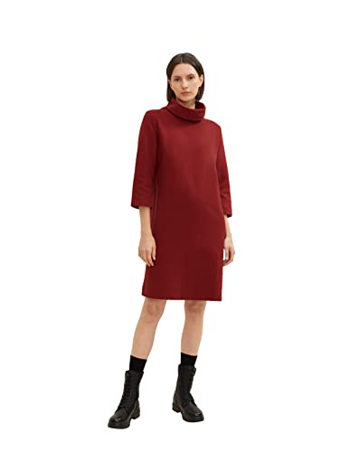 TOM TAILOR Damen 1034481 Kleid mit Stehkragen, 27470 - Dark Maroon Red, 36 von TOM TAILOR